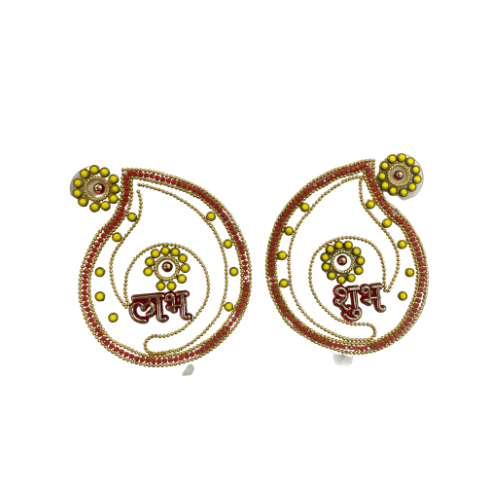 Set of shub labh perspex peacock design